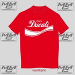 Rood met wit T-shirt "Enjoy Ducati