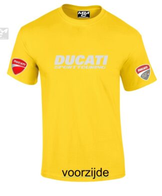 geel shirt met zilvergrijze "Ducati Sporttouring"opdruk