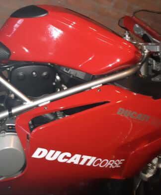 Ducati Corse sticker, wit.