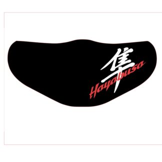 Zwart mondmasker met wit en rode opdruk Hayabusa