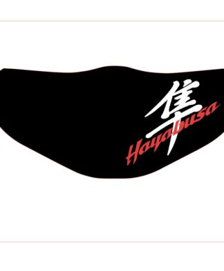 Zwart mondmasker met wit en rode opdruk Hayabusa